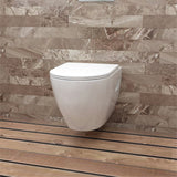 Modern Splash Wall Hung Toilet Round WC Pan With UF Soft Close Seat