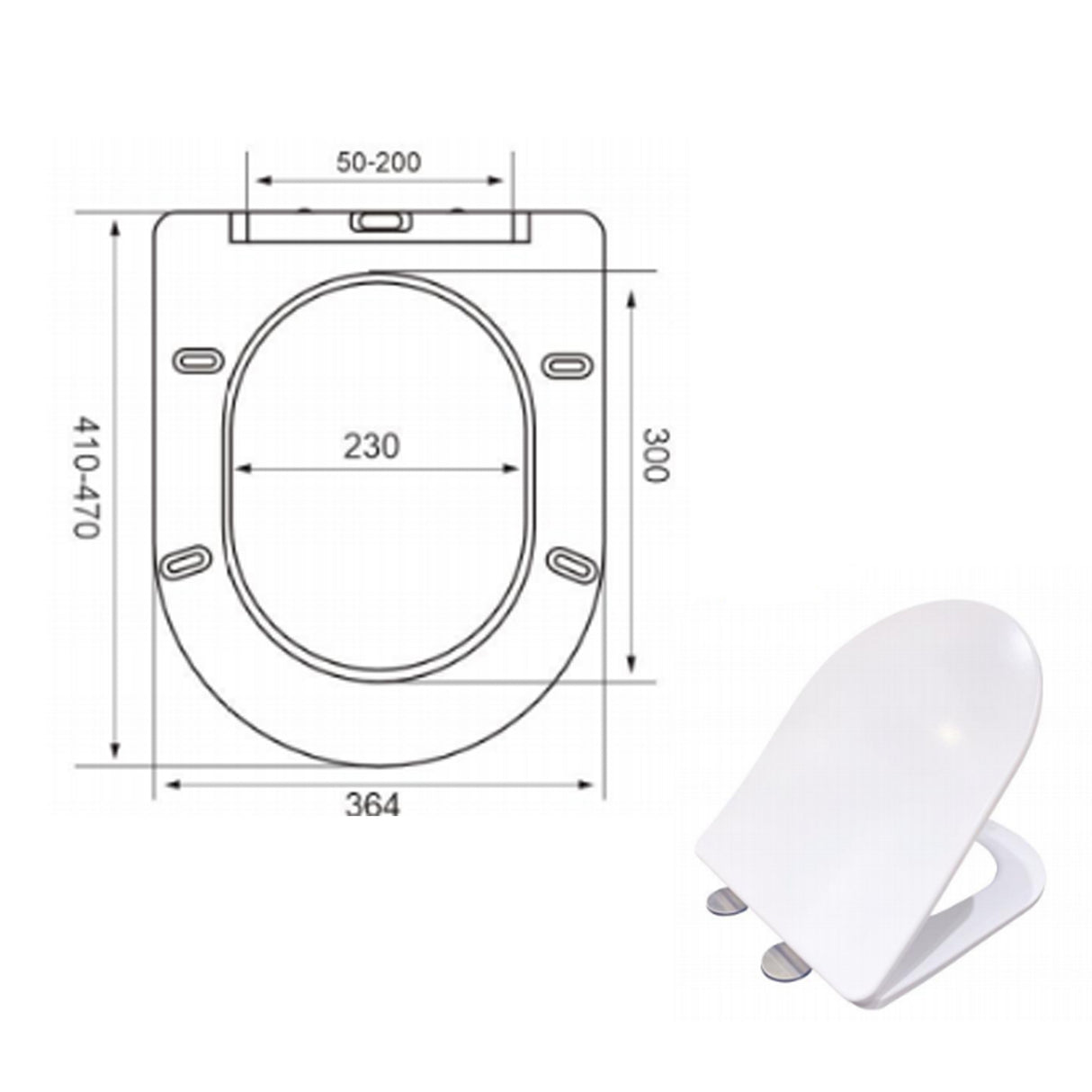 Modern Splash Wall Hung Toilet Round WC Pan With UF Soft Close Seat