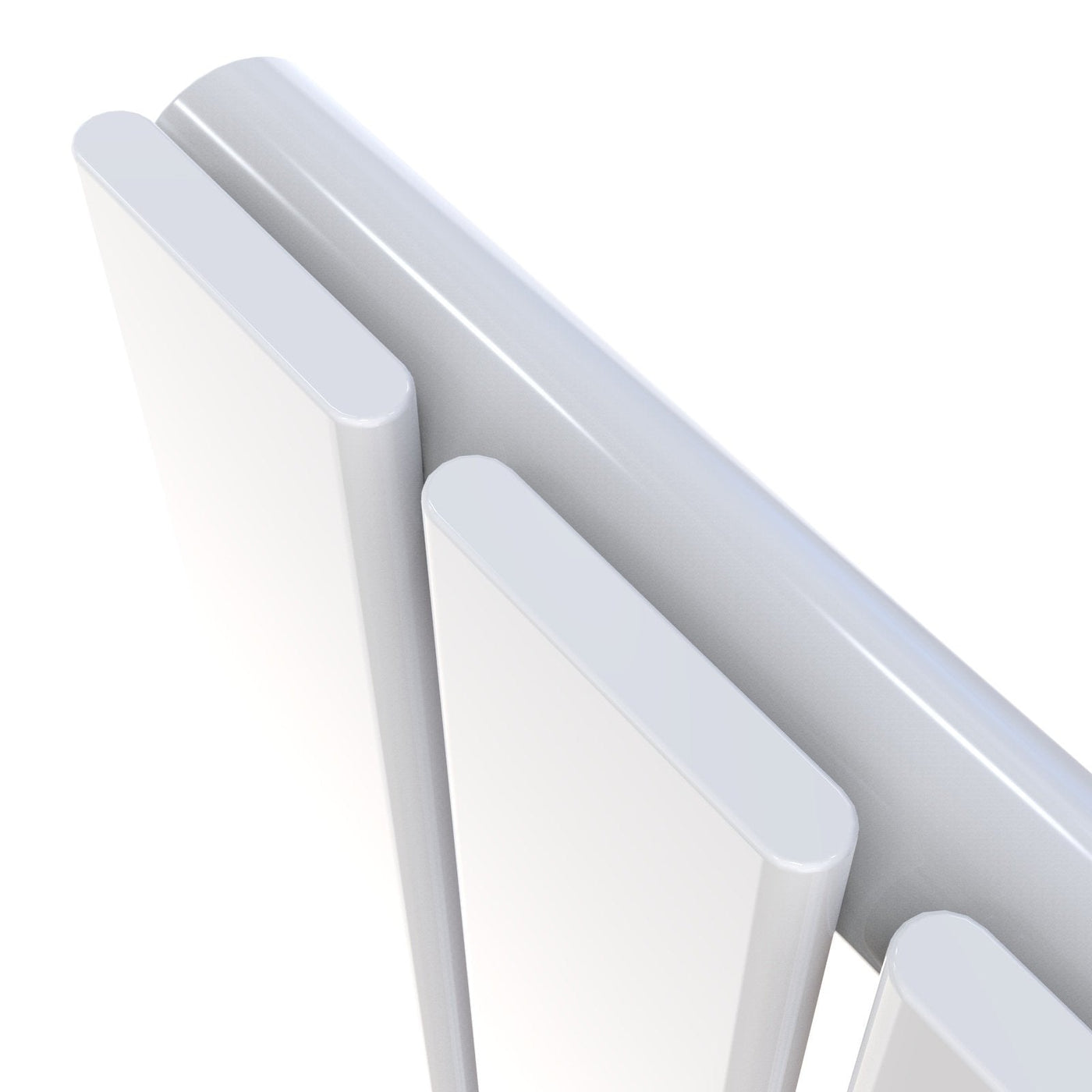 single white flat panel radiator detail