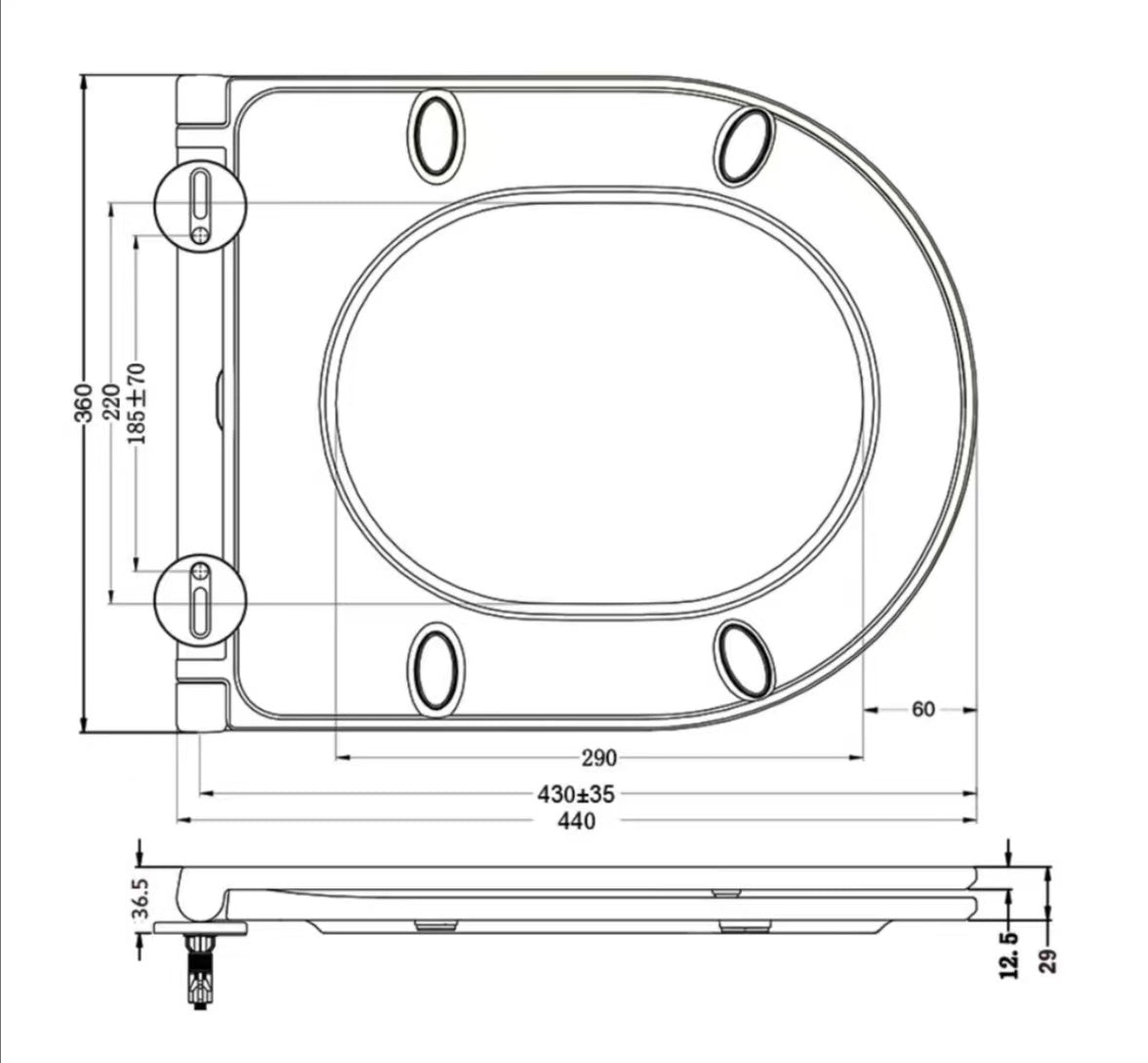 Modern Splash Modern Rimless Wall Hung Toilet WC Pan With UF Soft Close Seat