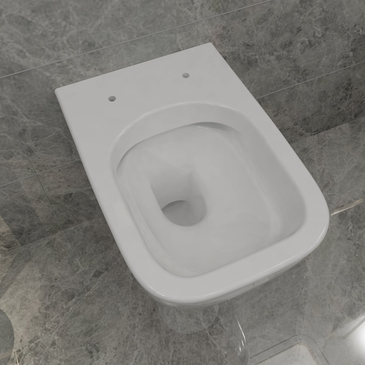 Modern Splash Rimless Wall Hung Toilet UF Soft Close Seat Square WC Pan Modern