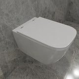 Modern Splash Rimless Wall Hung Toilet UF Soft Close Seat Square WC Pan Modern