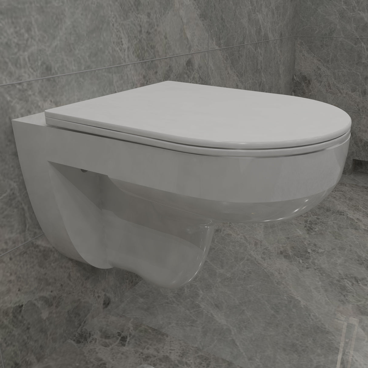 Modern Splashs Wall HungToilet Modern Pan Cloakroom UF Soft Close Seat Round