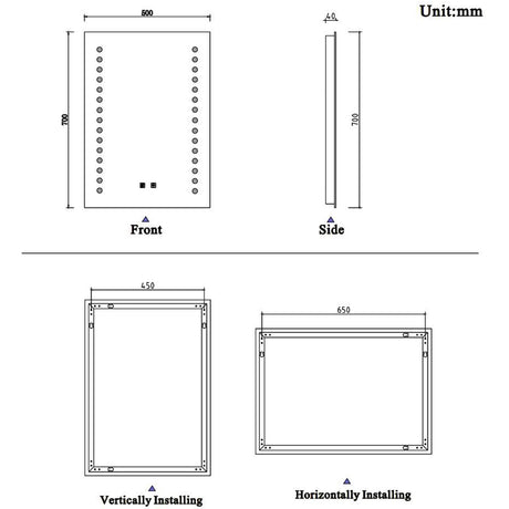 Illuminated LED Bathroom Mirrors with Demister Pad Wall Mounted