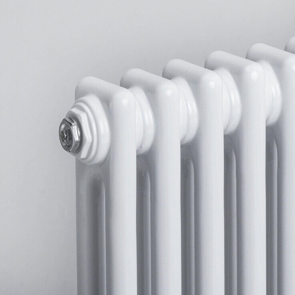 Double 2 Column Traditional Cast Iron Style White Radiator Detail