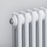 Double 2 Column Traditional Cast Iron Style White Radiator Detail