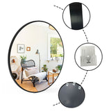 Modern Round Mirror Black Framed Wall Mounted