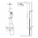 Modern Splash Thermostatic Exposed Shower Mixer Bathroom Square Bar Chrome Set