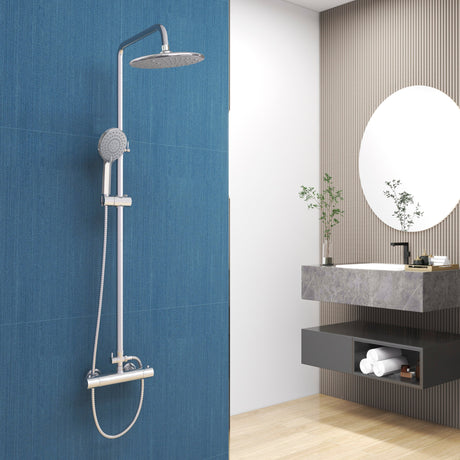 Modern Splash ROUND SILVER SHOWER SET