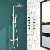 Modern Splash NEW Thermostatic Shower Mixer Chrome Round Bar Silver Set