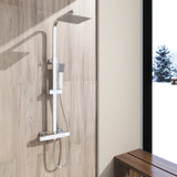 Modern Splash NEW Bathroom Thermostatic Shower Mixer Overhead Rainfall Shower Head Set