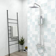 thermostatic shower silver square set