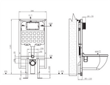 1140mm heigh Modern Splash concealed toilet cistern frame set