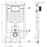 1140mm heigh Modern Splash concealed toilet cistern frame set