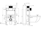 820mm heigh Modern Splash concealed toilet cistern frame set