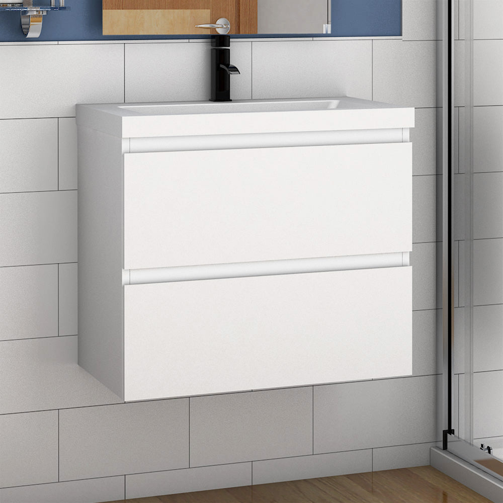 500mm white vanity unit with sink wall-mounted