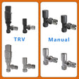 Modern Splash angle radiator valves