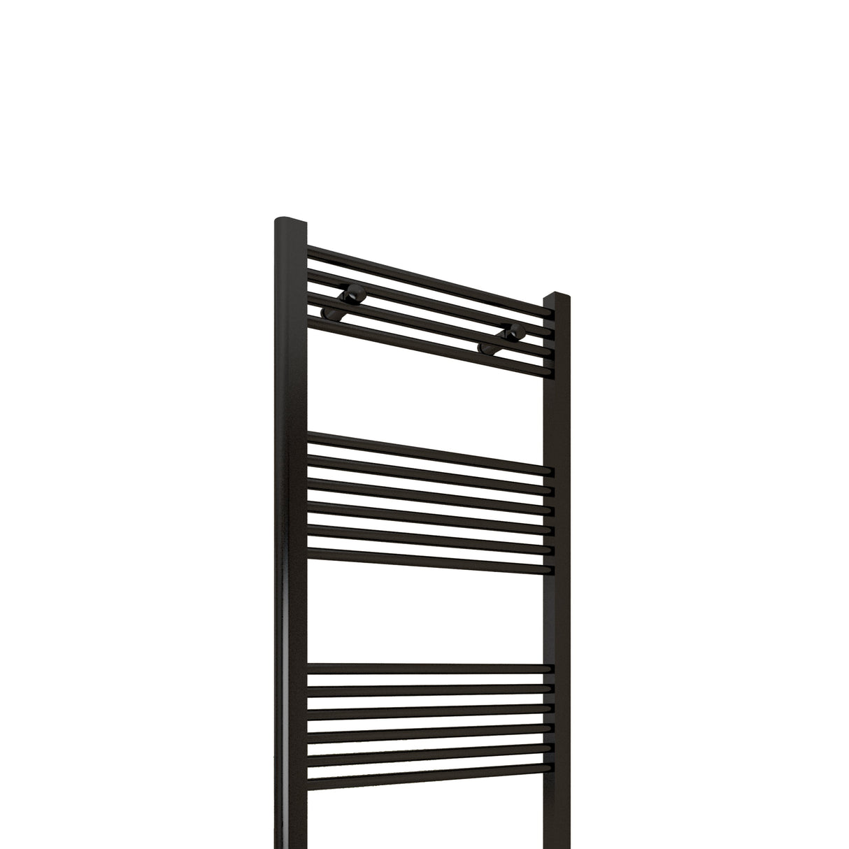 Black Heated Towel Rail Straight Bathroom Ladder Radiator Above Detail