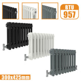 Column Traditional Cast Iron Style Rads Horizontal 300x425 White Anthracite Vintage Radiator