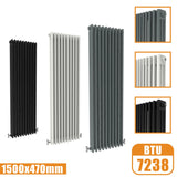 3Column Traditional Cast Iron Style 1500x470 Radiator Vertical Tall Vintage Modern Splash Rads