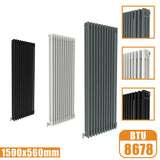 3Column Traditional Cast Iron Style 1500x560 Radiator Vertical Tall Vintage Modern Splash Rads