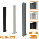 3Column Traditional Cast Iron Style 1500x200 Radiator Vertical Tall Vintage Modern Splash Rads