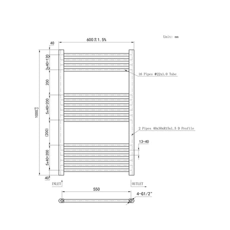 Chrome Bathroom Central Heating Towel Rail Straight Designer Ladder Radiator Warmer