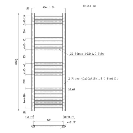 Matt Black Bathroom Central Heating Towel Rail Straight Designer Ladder Radiator Warmer