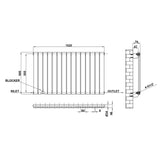 Modern Horizontal 600x1020mm Single Anthracite Flat Panel Radiator