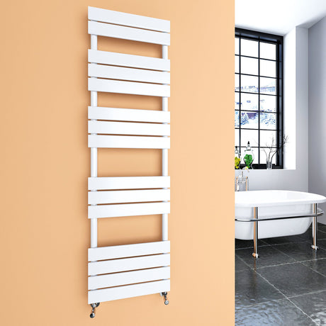 Flat Panel White Heated Towel Rail ladder Radiator 1600x450mm PL16 45 15W