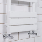 Flat Panel White Heated Towel Rail ladder Radiator detail