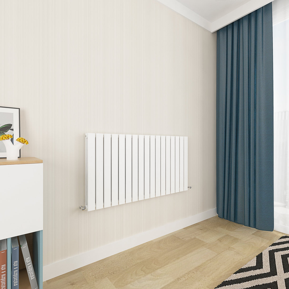 Modern Horizontal 600x1156mm Double White Flat Panel Radiator