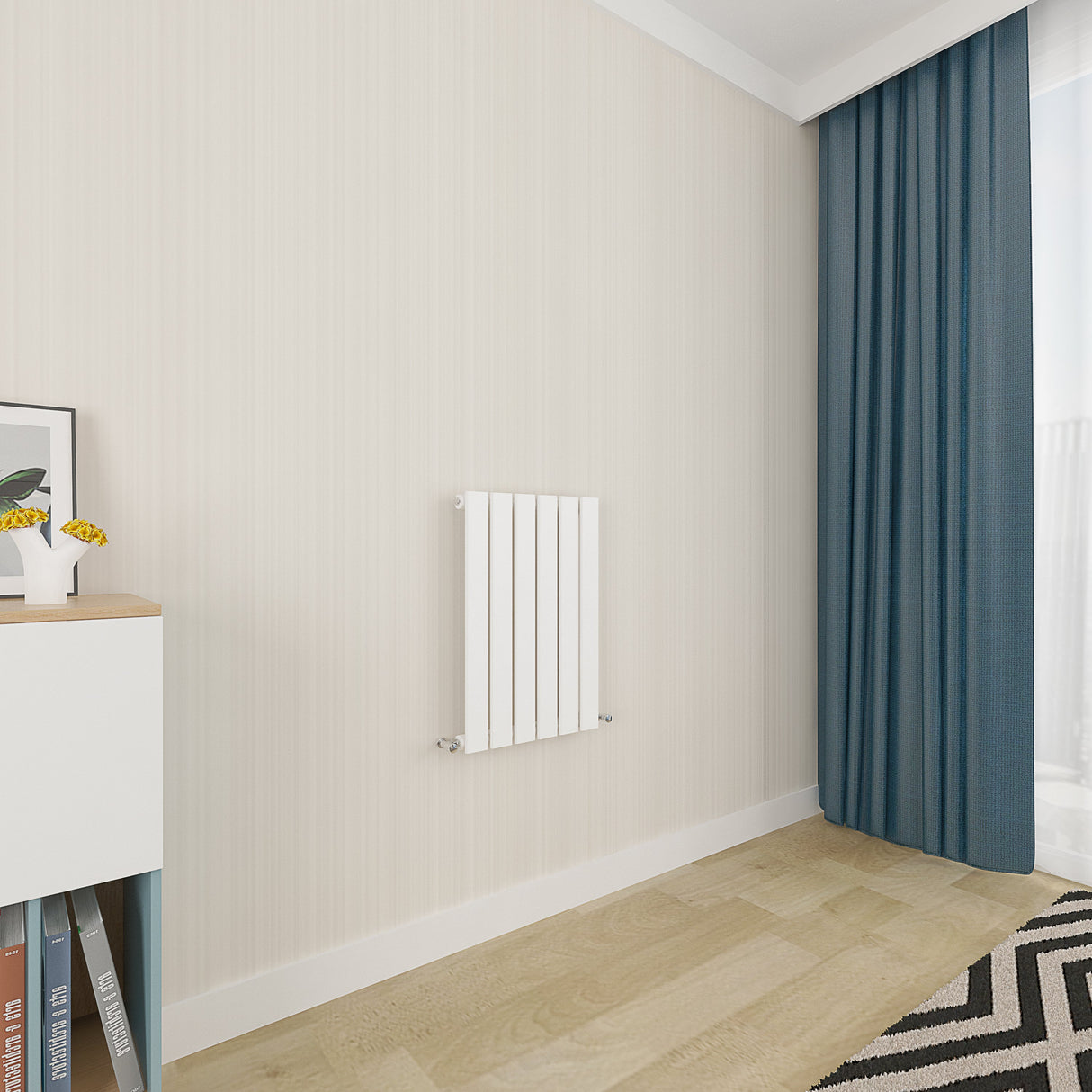 Modern Horizontal 600x408mm Single White Flat Panel Radiator