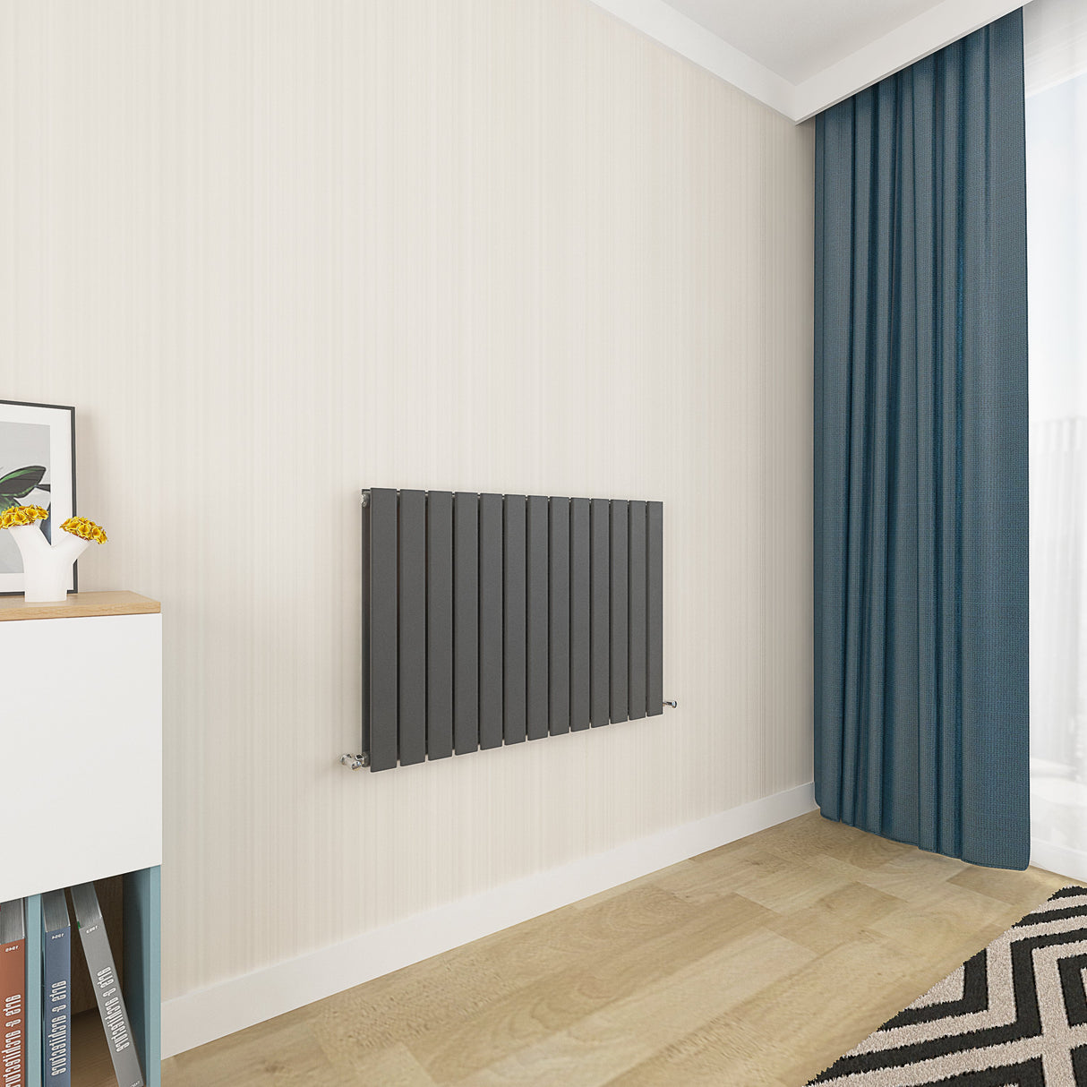 Modern Horizontal 600x884mm Double Anthracite Flat Panel Radiator