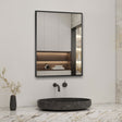 black framed rectangle mirror