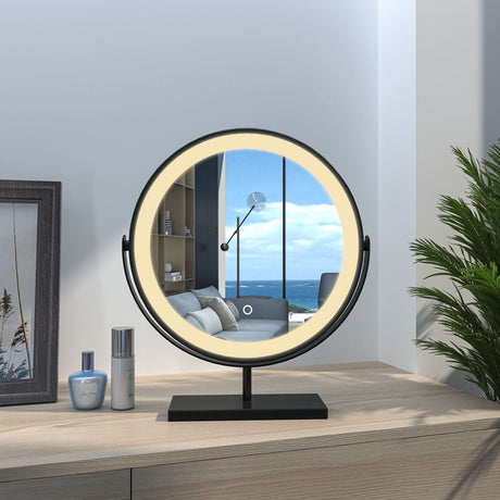 round led makeup mirror