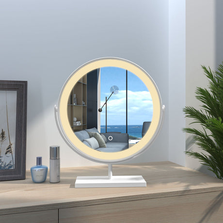 round led makeup mirror