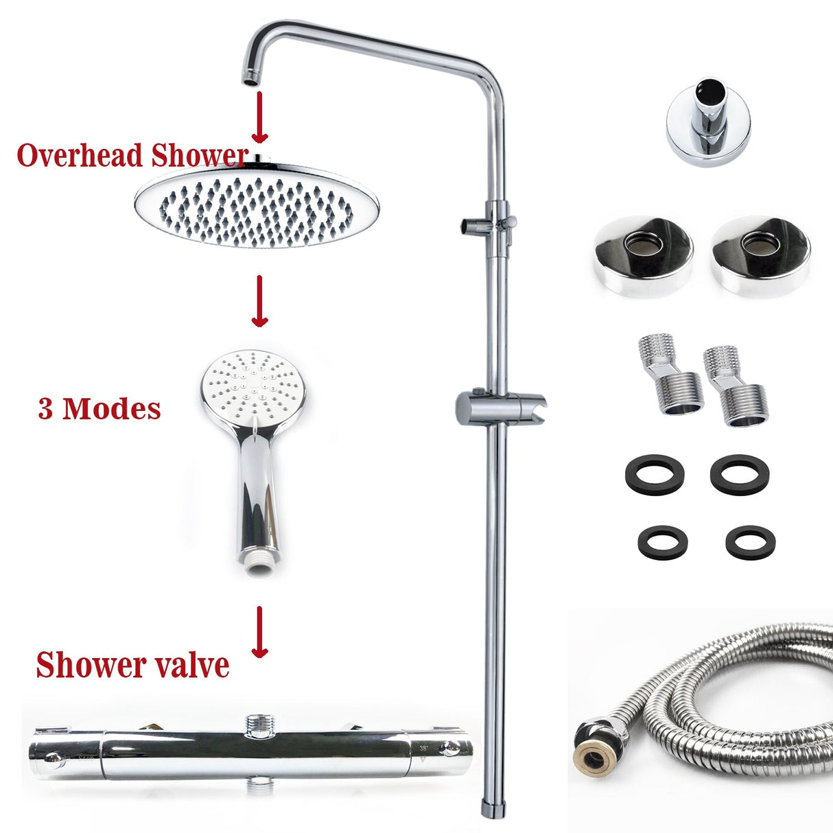 Modern Splash round chrome shower set