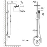 Modern Splash SQUARE SILVER SHOWER SET