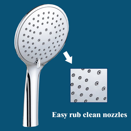 Modern Splash round silver shower set