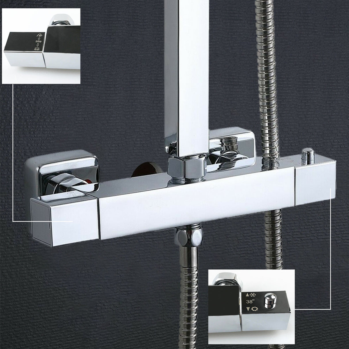 high quality square shower set