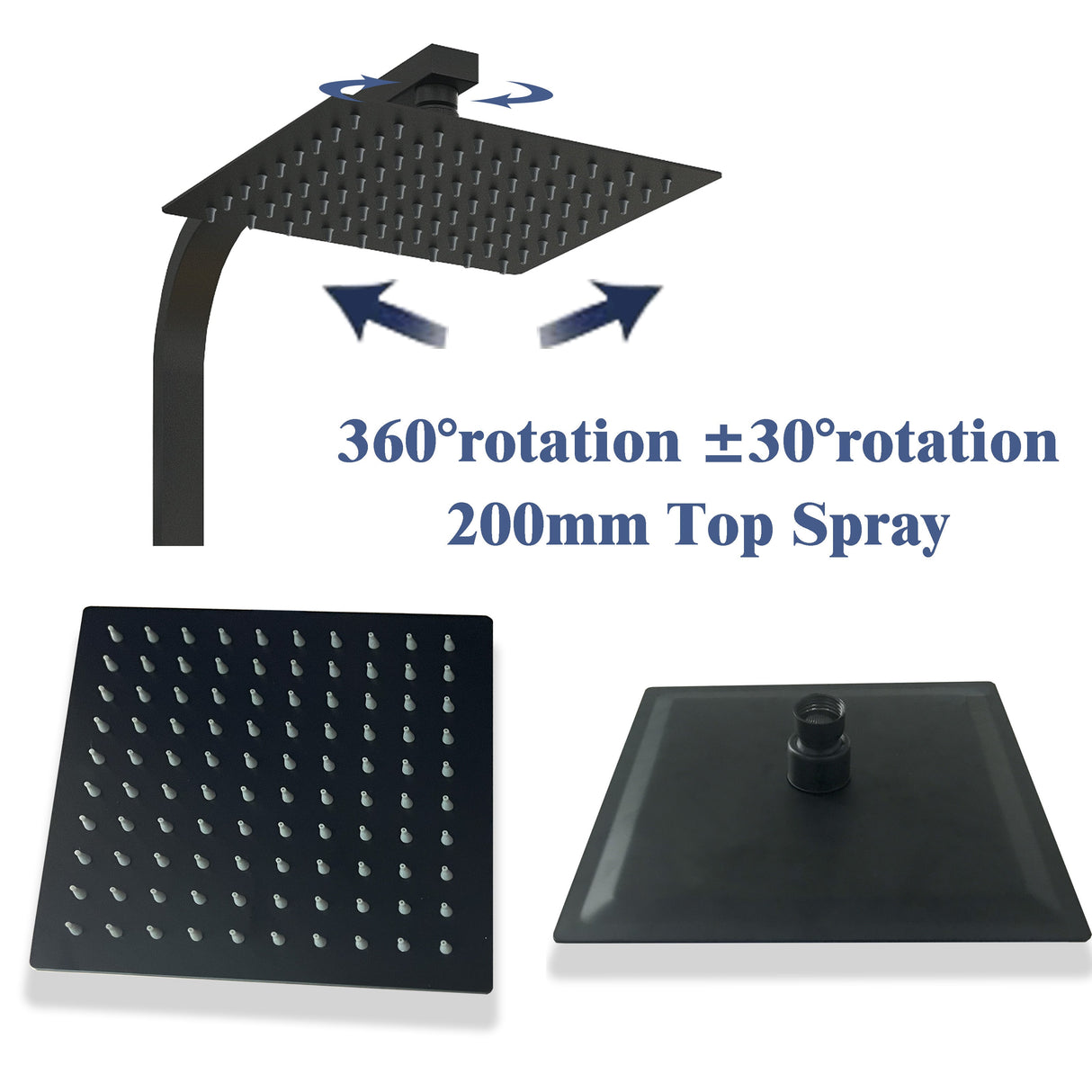 Modern Splash new black square shower set