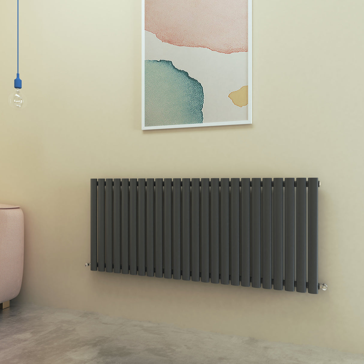 Big Sale Horizontal / Horizontal Oval Radiator Anthracite/White Designer Central Heated Rads UK