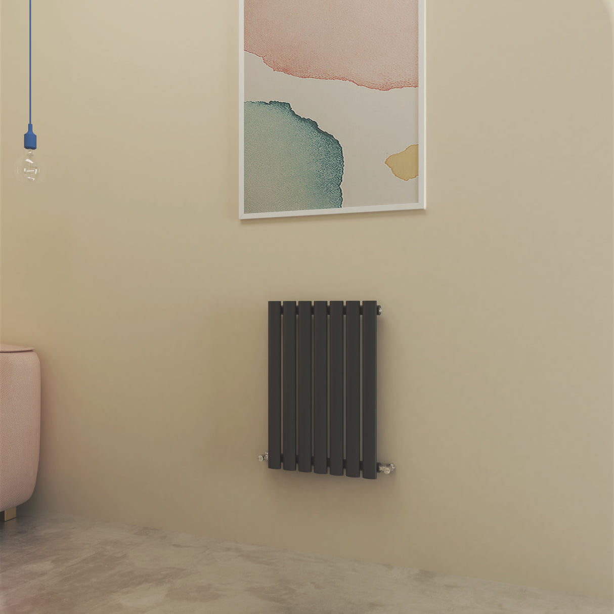 Big Sale Horizontal / Horizontal Oval Radiator Anthracite/White Designer Central Heated Rads UK