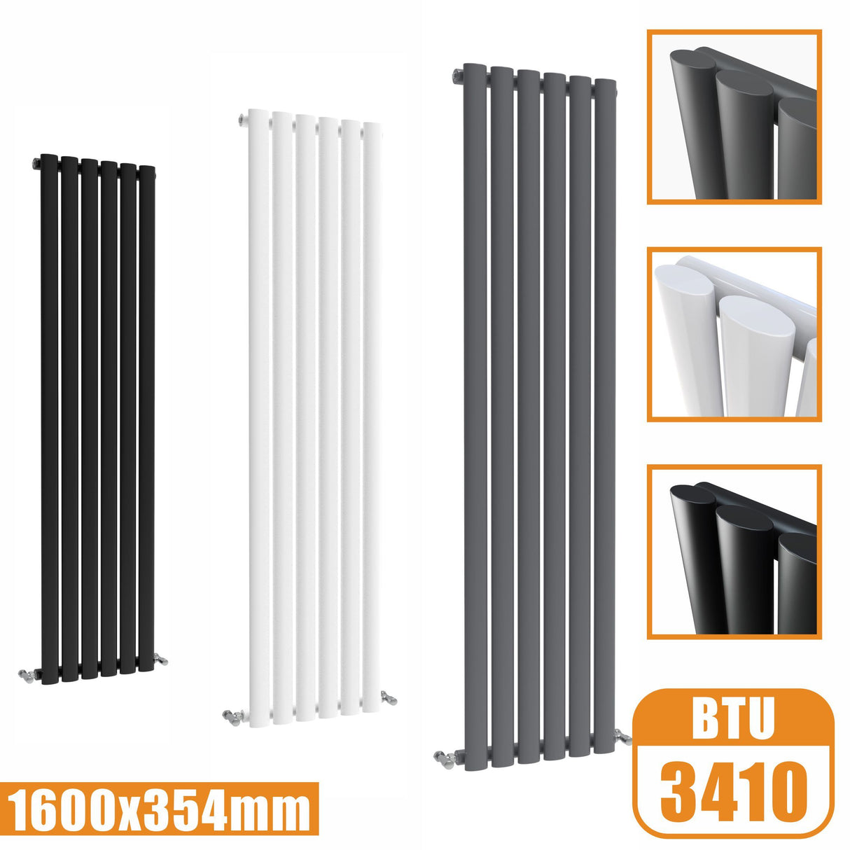 1600x354 vertical,oval column,radiators Modern Splash rads