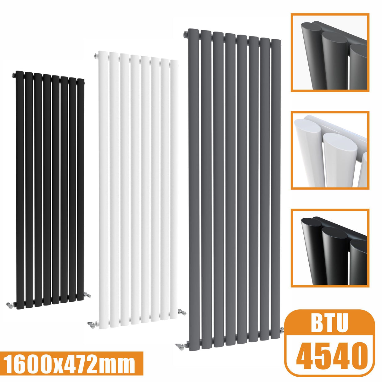 1600x472 vertical,oval column,radiators Modern Splash rads