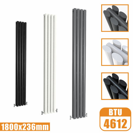 1800x236 vertical,oval column,radiators Modern Splash rads