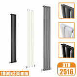 1800x236 vertical,oval column,radiators Modern Splash rads