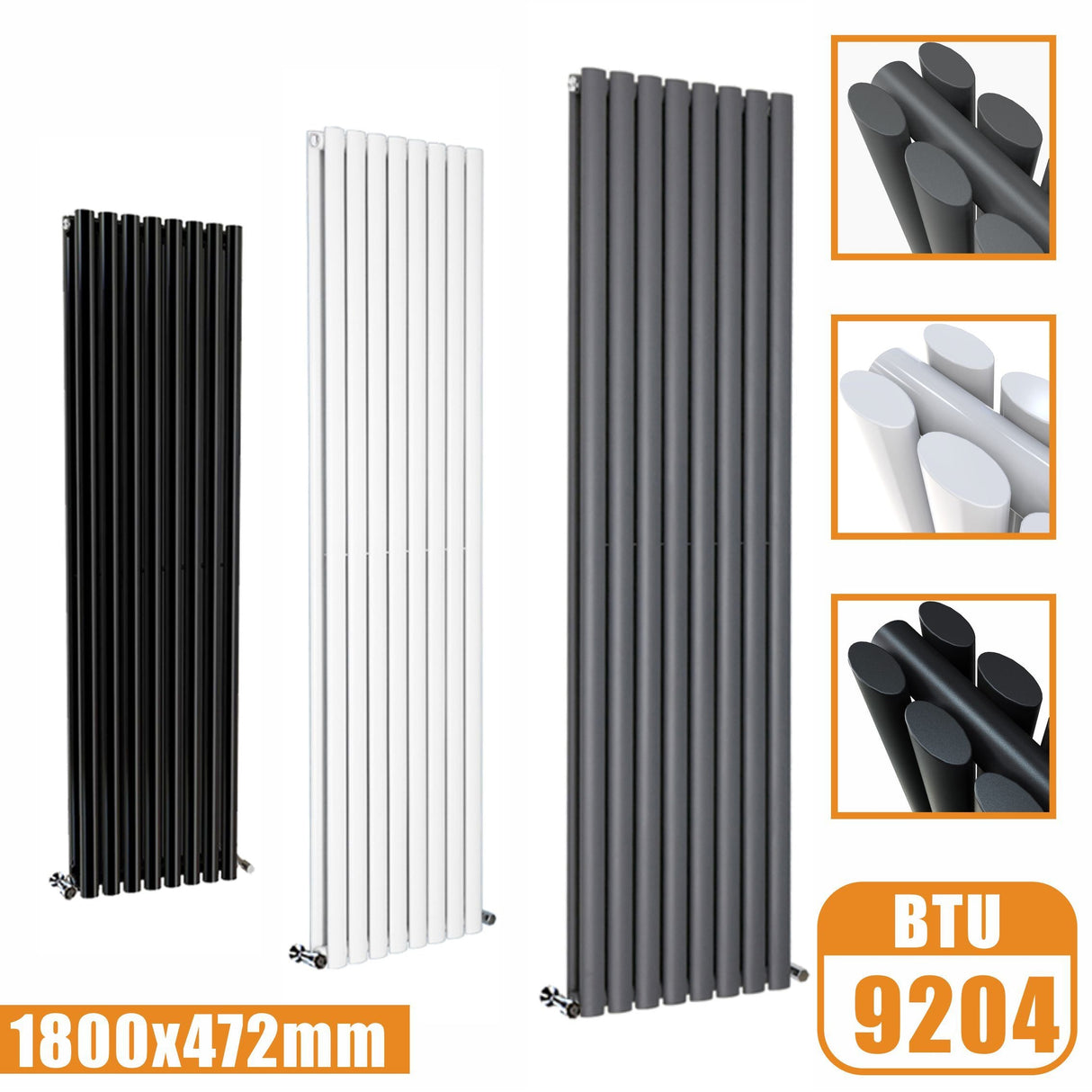 1800x472 vertical,oval column,radiators Modern Splash rads