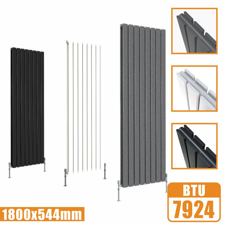 Designer Radiators,Vertical,Tall,Flat Panel,Double 1800x544mm Modern Splash